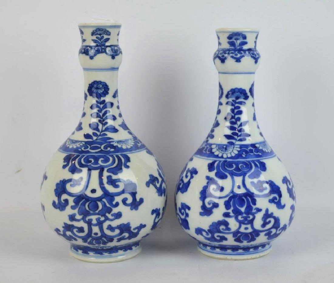 Fine Pr. Chinese Kangxi Blue & White Bottles (1 of 9)
