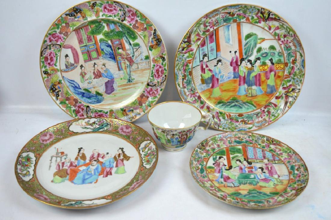 5 - 19th C Chinese "Mandarin" Enameled Porcelains (1 of 9)