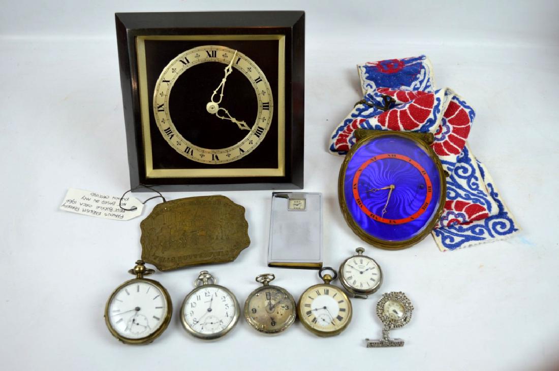 Group of 9 Clocks & Watches; Bronze Buckle (1 of 9)