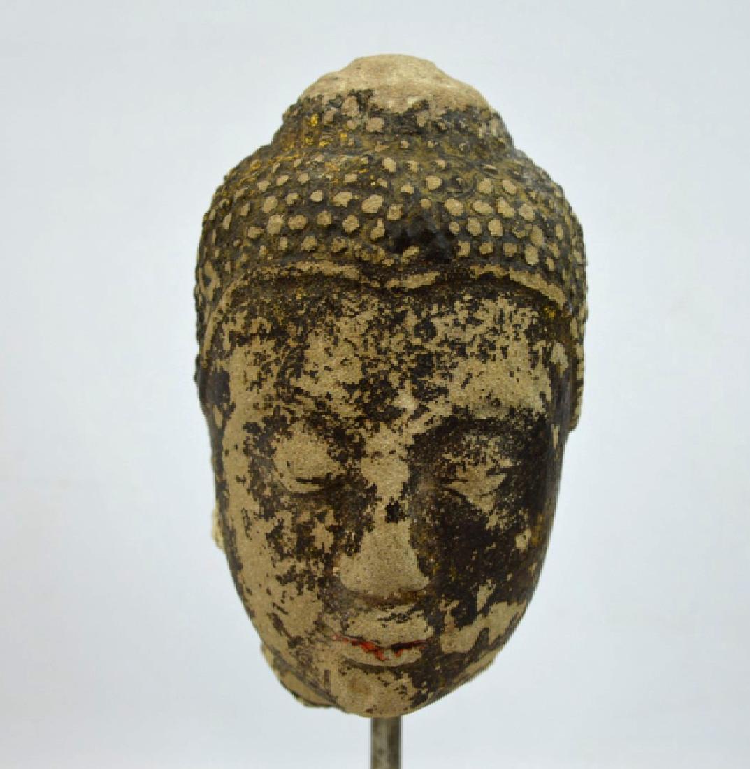 South East Asian Carved Sandstone Buddha Head (1 of 5)