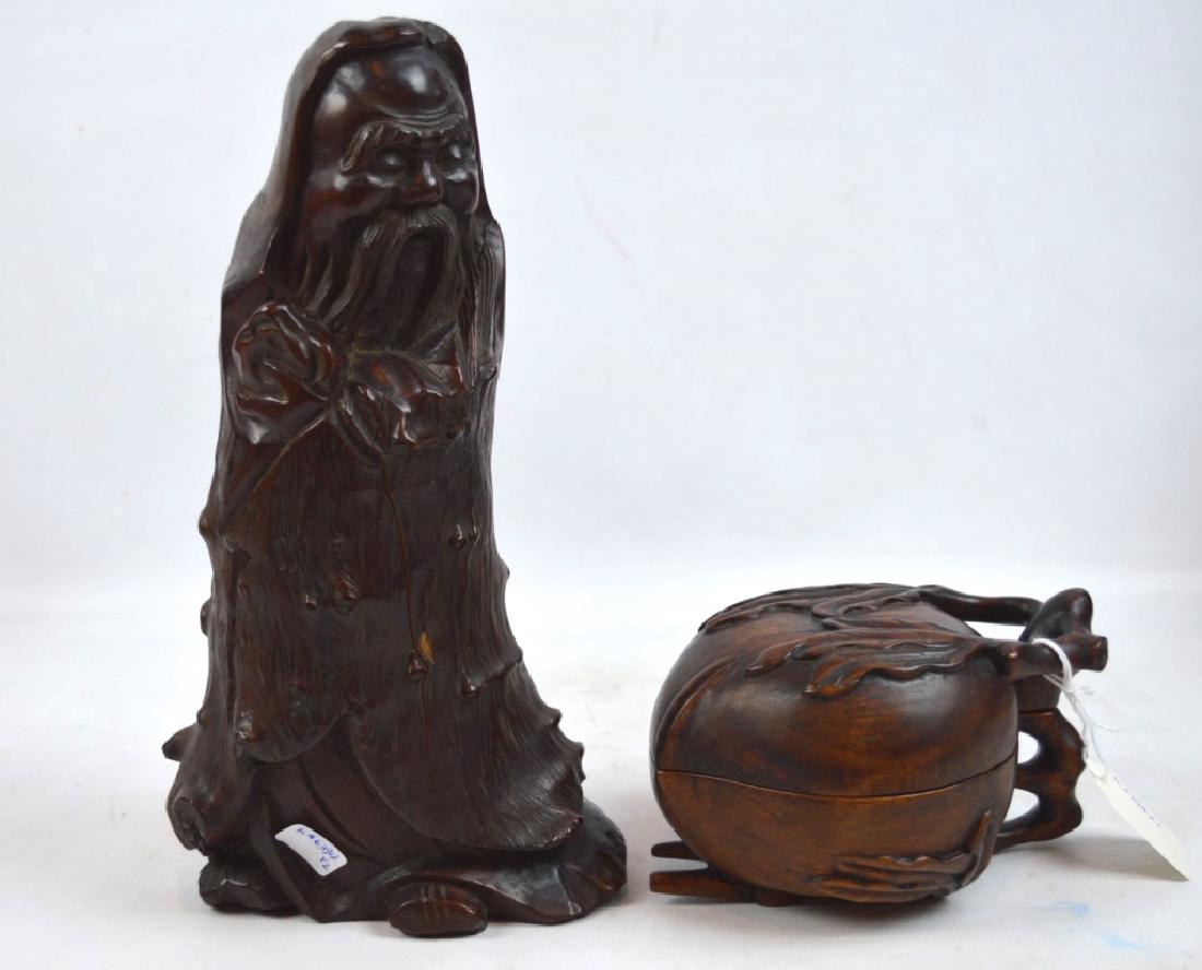 2 Old Chinese Hardwood Carvings (1 of 7)