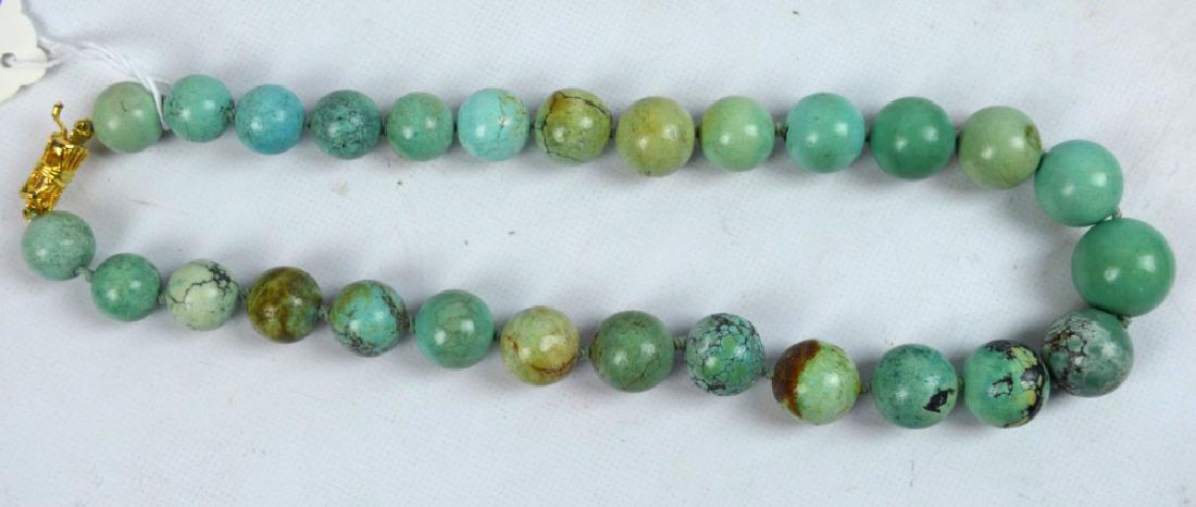Antique Turquoise Bead Necklace, 106 Grams (1 of 5)