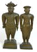 Pair Antique South East Asian Solid Bronze Figures