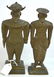 Pair Antique South East Asian Solid Bronze Figures - 5