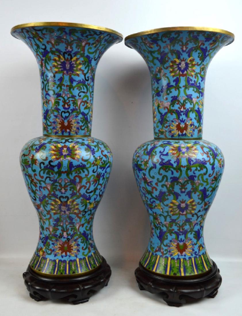 Large Pr Late Qing Dynasty Chinese Cloisonne Vases (1 of 10)
