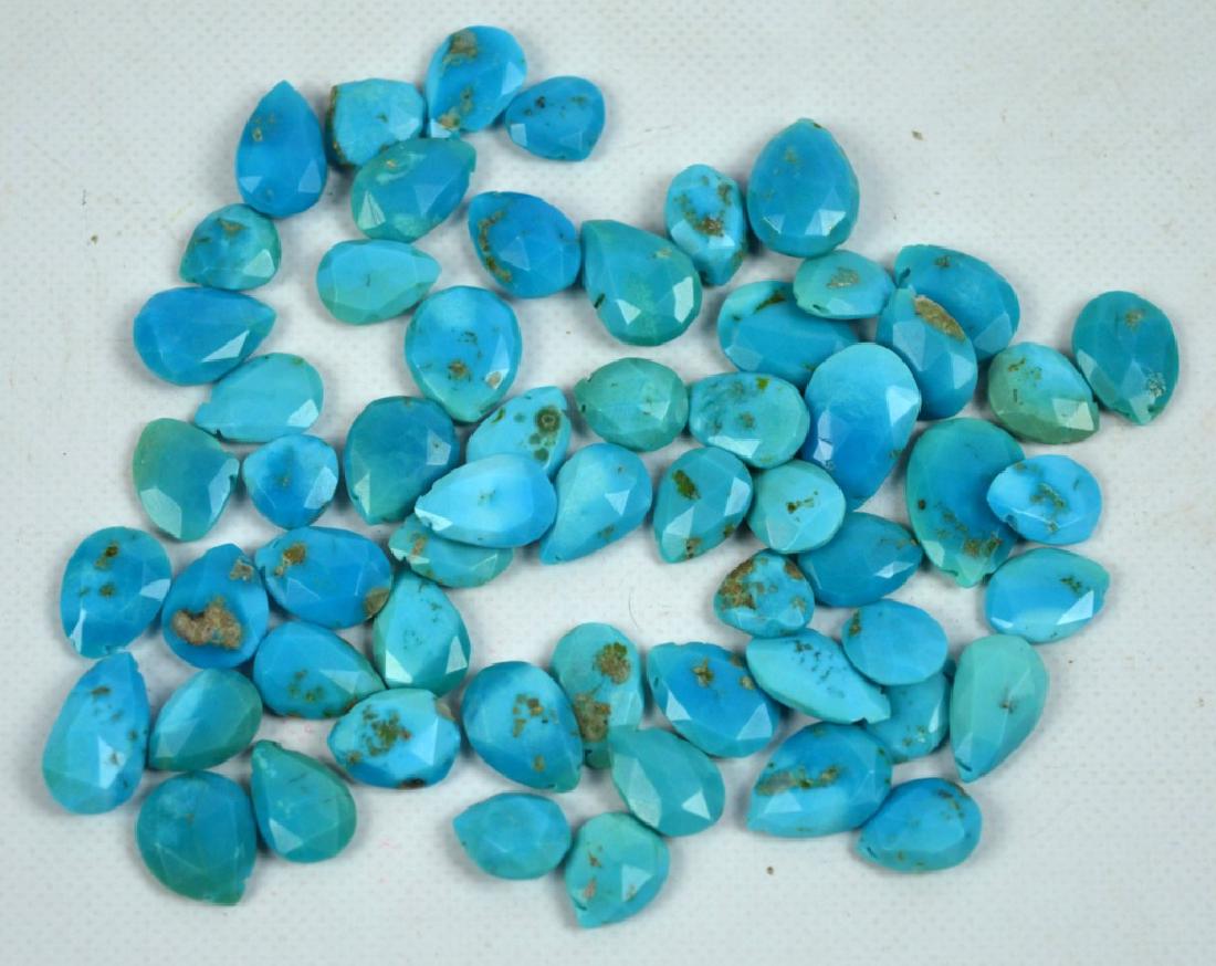 41 Grams of Faceted Pear Shaped Turquoise Beads (1 of 5)