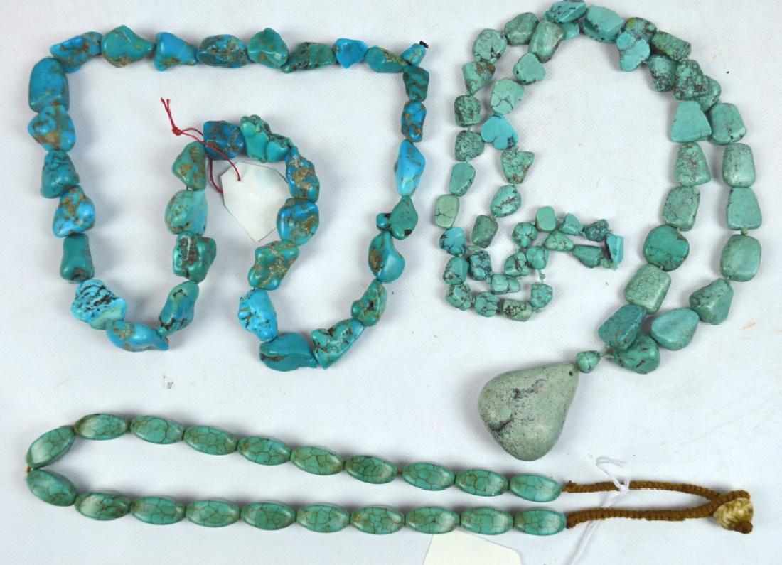 3 - Antique Turquoise Bead Necklaces (1 of 6)