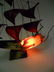 RARE STRANGE TABLE LAMP IN HORN 1960 - 6
