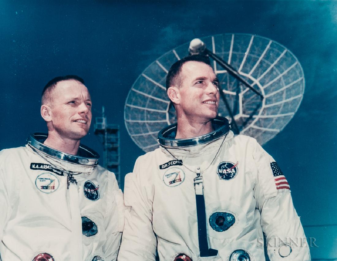 Unidentified Photographer: Unidentified Photographer Astronauts Neil Armstrong and David Scott, the prime crew of Gemini 8, March 1966. Stamped "D4C 71471" on the verso u.r., 1967 McDonnell Douglas stamp on the verso u.l. Vin