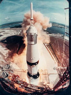 Ralph Morse (American, 1917-2014): Ralph Morse (American, 1917-2014) Apollo 11 lifts off on its historic flight to the Moon, July 16, 1969. Large-format vintage chromogenic print on resin-coated Kodak paper with 'A Kodak Paper' water