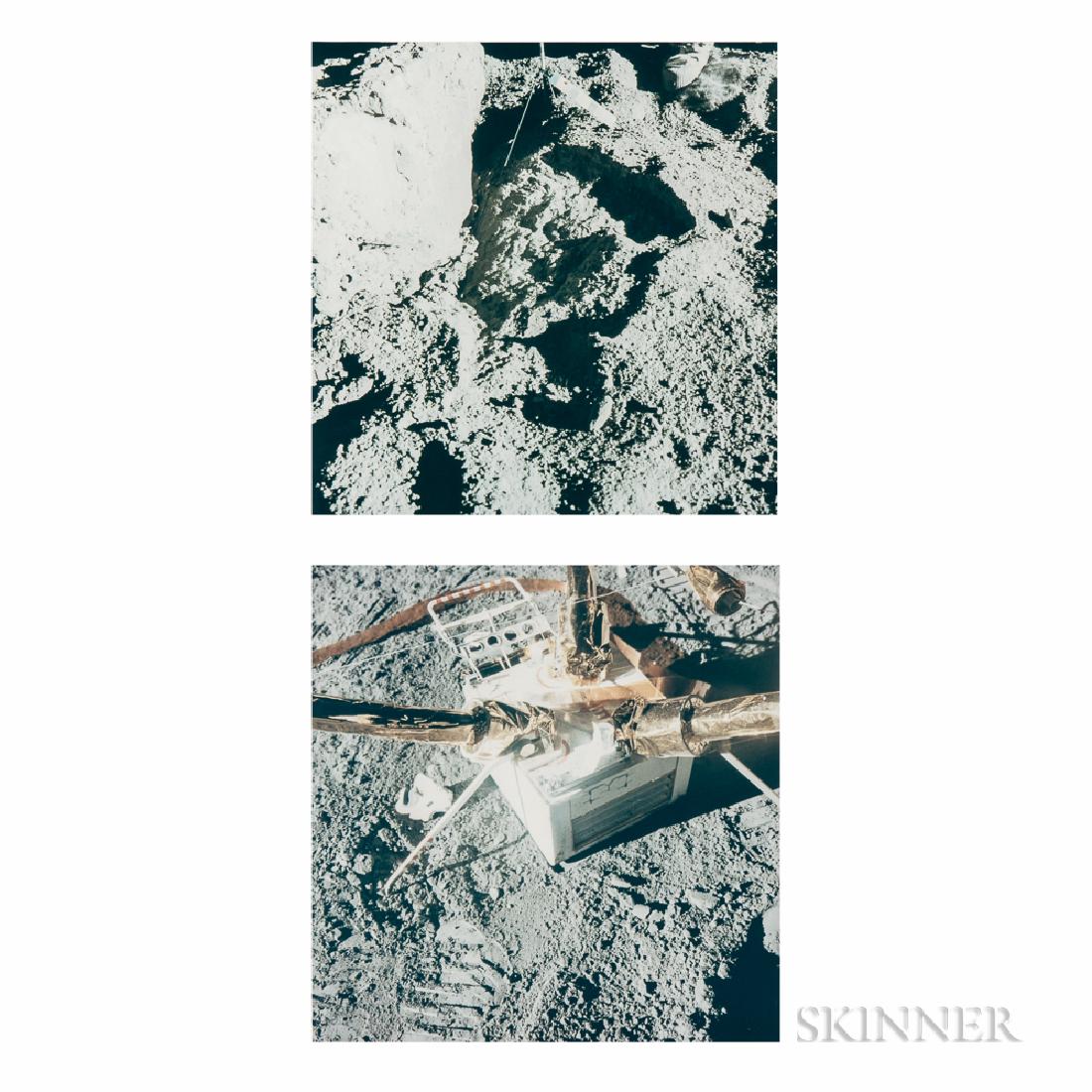 David Scott (American, b. 1932): David Scott (American, b. 1932) Two close-up views documenting investigations on the lunar surface, EVA 1, Apollo 15, August 1971. Numbered 'NASA AS15-86-11563' and 'NASA AS15-86-11589' (NASA MSC),