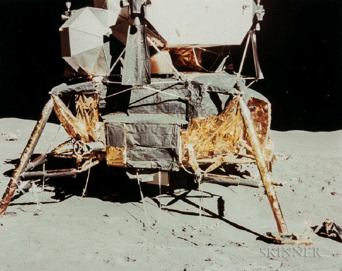 James Irwin (American, 1930-1991): James Irwin (American, 1930-1991) The Lunar Module Falcon with David Scott and the Rover in the background, EVA 2, Apollo 15, August 1971. Vintage chromogenic print on resin-coated Kodak paper with