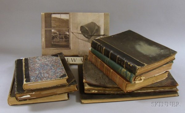 Seven 19th Century Bound Periodicals, a Ledger, an: Seven 19th Century Bound Periodicals, a Ledger, and a Modern Art Book, many with Winslow Homer steel engravings.
