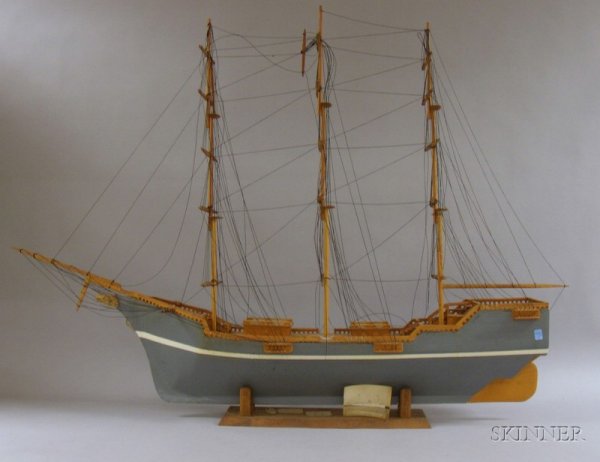 Six Assorted Ship Models, a wooden three-masted sa: Six Assorted Ship Models, a wooden three-masted sailing ship Nautilus, a carved and painted wooden Viking rowboat, a plastic Constitution, a small folk painted wooden sailboat, a painted wooden two-ma