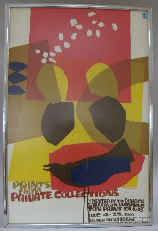 Framed Lithograph from Prints from Private Collec: Framed Lithograph from Prints from Private Collections Exhibition, attributed to Lloyd G. McNeill (American, b. 1935), signed and inscribed "Peace Lloyd G. McNeill" in pencil l.r. Condition: Foxing.