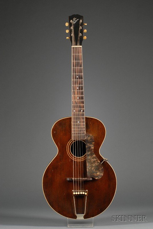 American Guitar, Gibson Mandolin-Guitar Company, Kal: American Guitar, Gibson Mandolin-Guitar Company, Kalamazoo, c. 1924, Model L-2, labeled GIBSON STYLE, NUMBER 160403 IS HEREBY, GUARANTEED..., etc., GIBSON MANDOLIN-GUITAR CO, MANUFACTURERS, KALAMAZOO