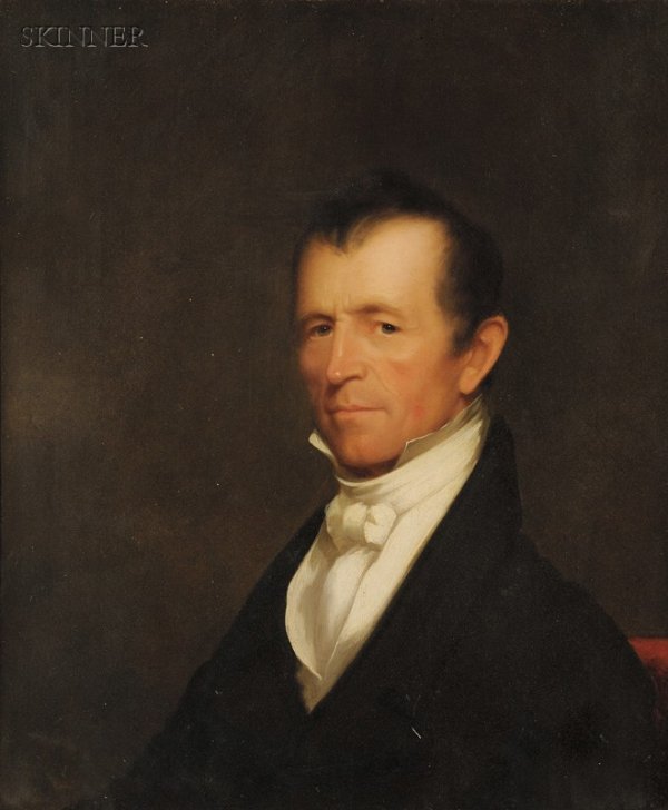 Chester Harding (American, 1792-1866) Portrait of: Chester Harding (American, 1792-1866) Portrait of Alden Bradford Unsigned, identified on labels from Fogg Art Museum, Museum of Fine Arts, and Addison Gallery, Philips Andover Academy, affixed to the