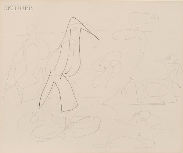 Morris Louis (American, 1912-1962) Untitled, c. 19: Morris Louis (American, 1912-1962) Untitled, c. 1948 Unsigned, estate blindstamped "ML" l.r., identified on labels from Andre Emmerich Gallery, Inc., New York, and Barbara Krakow Gallery, Boston,