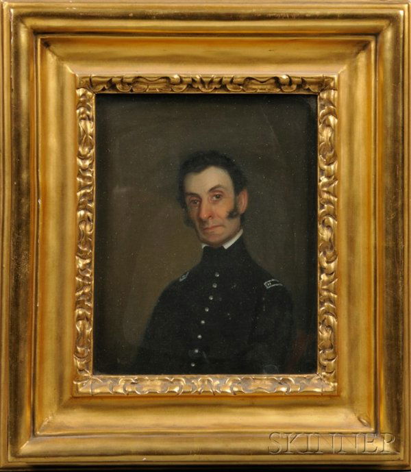 Attributed to Chester Harding (Massachusetts, 1792: Attributed to Chester Harding (Massachusetts, 1792-1866 Portrait of Colonel John Basil Clarke. Unsigned, subject identified on reverse "...Col. John Basil Clarke who died of yellow fever, in the Mexic