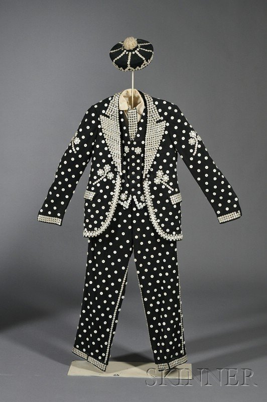 Cockney "Pearly" Button Costume, England, 20th cen