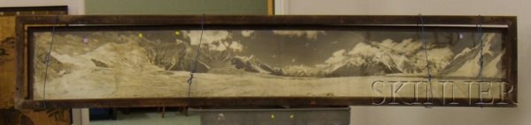 Large Framed Assembled Panoramic Photograph of a H: Large Framed Assembled Panoramic Photograph of a Himalayan Karakorum Glacier, attributed to Prince Luigi Amedeo of Savoy, Duke d'Abruzzi, (1873-1933), c. 1909, possibly Baltoro Glacier, (loose in fram