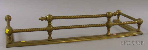 Brass Fireplace Fender, ht. 6 3/4, lg. 35 1/2, dp.: Brass Fireplace Fender, ht. 6 3/4, lg. 35 1/2, dp. 14 in.