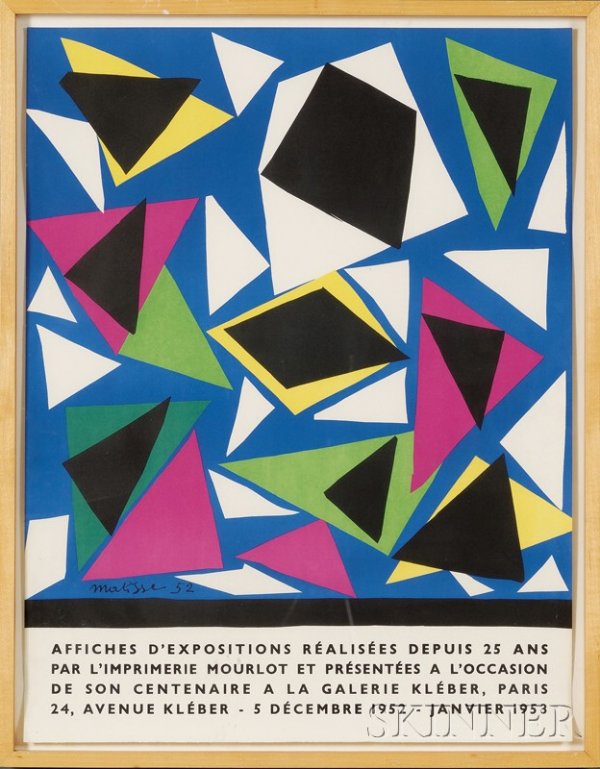After Henri Matisse (French, 1869-1954) Exhibition: After Henri Matisse (French, 1869-1954) Exhibition Poster for Affiche d'Expositions R?al?sees Depuis 25 ans par l'Imprimerie Mourlot et Pr?sent? ? l'Occasion de son Centenaire, signed and dated "