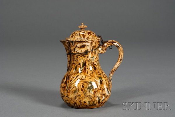Staffordshire Solid Agate Milk Jug and Cover, Engl