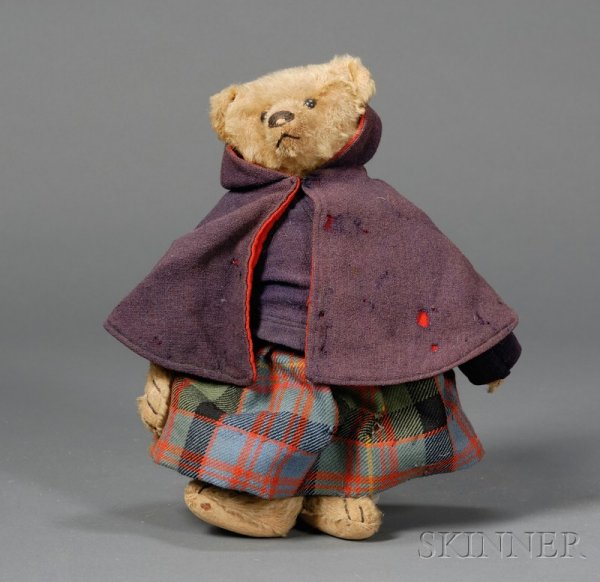 Early Dressed Steiff Golden Mohair Teddy Bear, wit