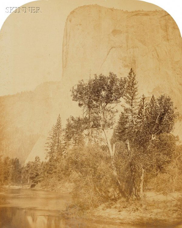 Carleton E. Watkins (American, 1829-1916) Five Yose: Carleton E. Watkins (American, 1829-1916) Five Yosemite Valley Landscapes. All signed "C. E. Watkins-" in ink on the mount l.r., all titled in pencil, possibly in the artist's hand, on the mount l.r.