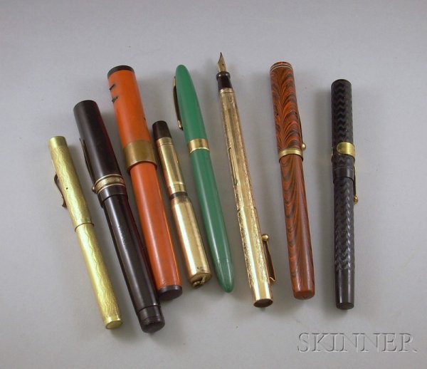 Eight Pens, Ingersol, Morrison's, Waterman's, Rex: Eight Pens, Ingersol, Morrison's, Waterman's, Rexall, Wahl, Sheaffers, Sears, etc., many with 14kt gold nibs.