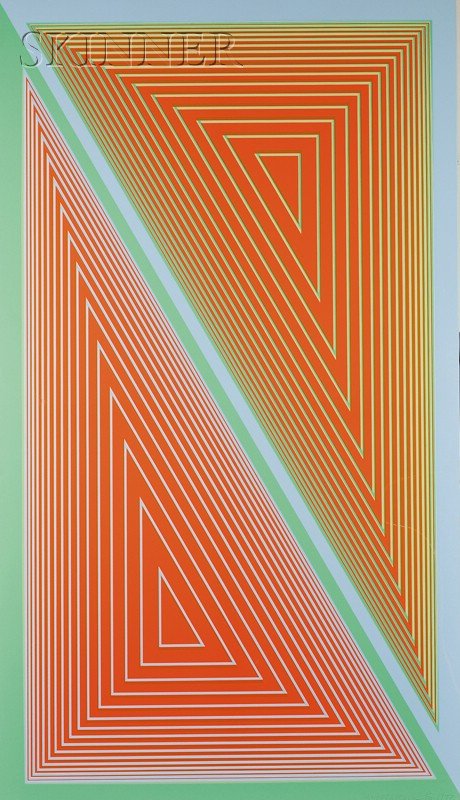 Richard Anuszkiewicz (American, b. 1930) Triangulate: Richard Anuszkiewicz (American, b. 1930) Triangulated Orange, 1977-1978, edition of 50, printed by Editions Lassiter-Meisel, New York. Signed, numbered, and dated "ANUSZKIEWICZ 17/50 1977" in pencil (