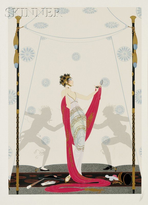 Romain de Tirtoff, called Erté (Russian, 1892-1990): Romain de Tirtoff, called Erté (Russian, 1892-1990) The Duel, 1981, edition of 300 (Lee, 202). Signed "Erté" in pencil l.r., numbered "155/300" in pencil l.l. Color screenprint on paper, image size