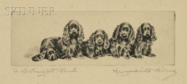 Marguerite Kirmse (American, 1885-1954) Lot of Two : Marguerite Kirmse (American, 1885-1954) Lot of Two Prints: A Straight Flush and Tiny Tim. Both signed "Marguerite Kirmse" in pencil l.r. and titled in pencil l.l., Flush identi