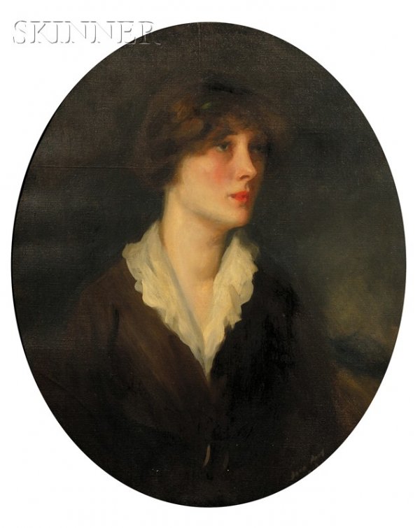 Dana Ripley Pond (American, 1881-1962) Portrait of: Dana Ripley Pond (American, 1881-1962) Portrait of a Woman Signed and dated "Dana Pond 1913" l.r. Oil on canvas, 25 1/2 x 21 1/2 in. (64.8 x 54.6 cm), framed. Condition: Surface grime. Provenance: