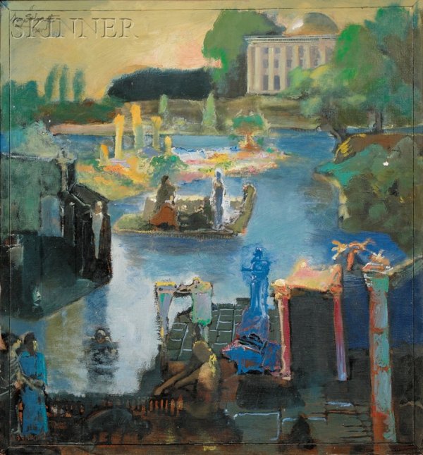 Henry Schwartz (American, 1927-2009) After the Flo: Henry Schwartz (American, 1927-2009) After the Flood, alternatively titled The Crossing Signed and dated "Henry Schwartz 1961" u.l., titled, dated and signed "...1961 Henry Schw