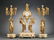 616: Three Piece Louis XV-style French Bronze and Alaba