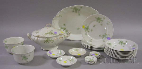 Group of Assorted English Dinnerware, including a: Group of Assorted English Dinnerware, including a Hanley soup tureen and three small bowls, sold with twenty-six pieces of W.H. Grindley & Co. Daisy dinnerware, (chips).