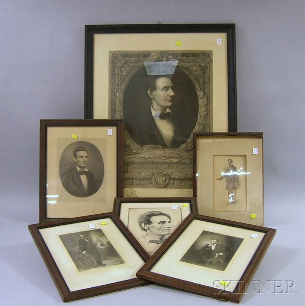 Ten Assorted Framed 20th Century Abraham Lincoln P: Ten Assorted Framed 20th Century Abraham Lincoln Portrait Prints, including Rosenthal/McClees, Timothy Cole, Dinsmore, two Thomas Johnson, Jacques Reich, and three Harris & Ewing.