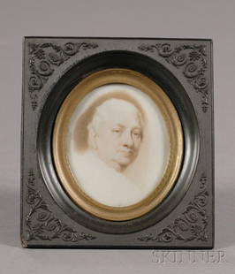 Portrait Miniature of American Revolutionary Genera: Portrait Miniature of American Revolutionary General Henry Knox, Attributed to Sarah Goodridge (American, 1788-1853), after Gilbert Stuart, c. 1820, unsigned, watercolor on ivory, oval, 2 5/8 x 2 1/8