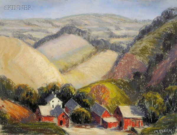 Lot of Two Landscapes: Frank W. Handlen (American,: Lot of Two Landscapes: Frank W. Handlen (American, b. 1916), View with Waterfall, Signed "Handlen" l.r., artist's card affixed to the reverse. signed "Handlen" l.r., artist's card affixed to the rever