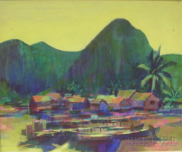 Edward Goldman (American, 1916-2006) Untitled [Mex: Edward Goldman (American, 1916-2006) Untitled [Mexico #118]. Signed, dated, and inscribed "Goldman 68 MEXICO" l.r., also signed, numbered and dated "#118 MEXICO 68...Goldman" on the reverse. Acrylic o