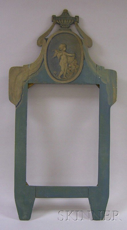 Paint Decorated Mirror Frame, the crest depicting