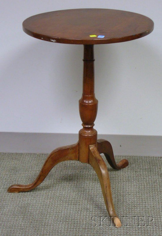Federal Cherry and Birch Candlestand.: Federal Cherry and Birch Candlestand.