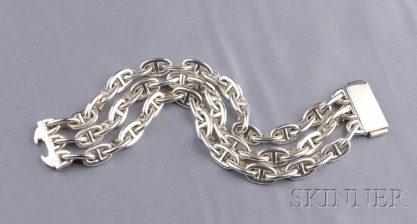 Sterling Silver Multi-strand Bracelet, Hermes, comp