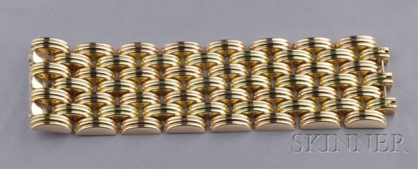 18kt Bicolor Gold Strap Bracelet, the wide form co