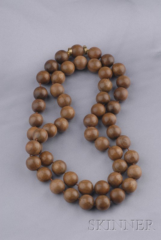 Walnut Bead Necklace, Trianon, composed of fifty-f