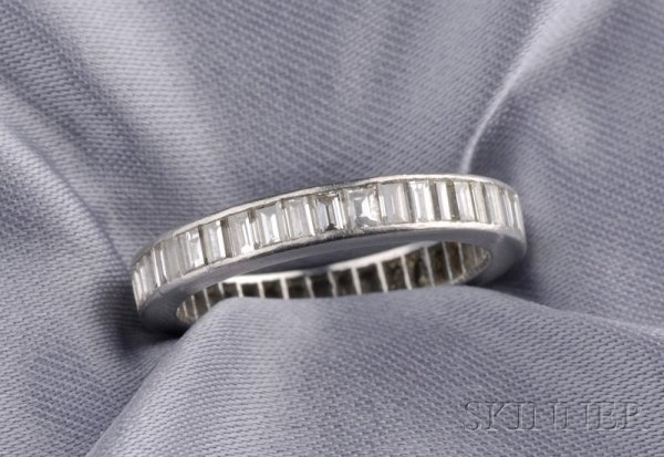 Platinum and Diamond Eternity Band, channel-set wi