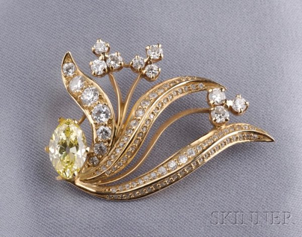 Unmounted Yellow Diamond, the marquise-cut diamond