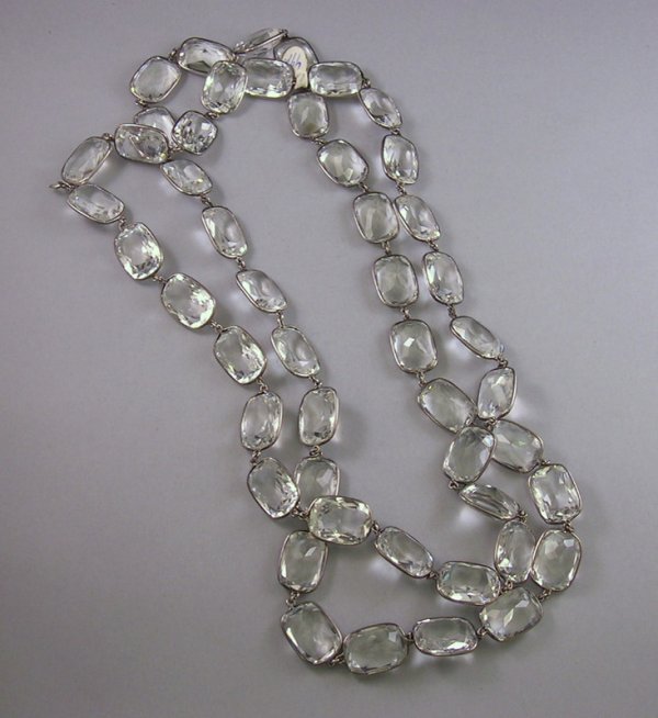 Silver and Crystal Necklace, lg. approx. 45 in.